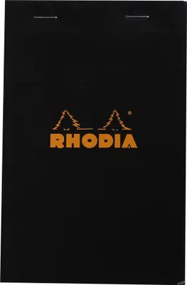 Produktbild von RHODIA Notizblock No. 14 110 x 170 mm kariert schwarz 80 Blatt