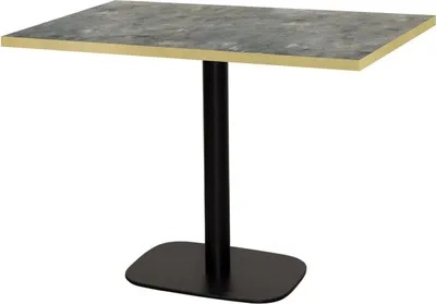 Produktbild von Tisch 120 x 70 cm – Runder Metallstein mit Messingkanten