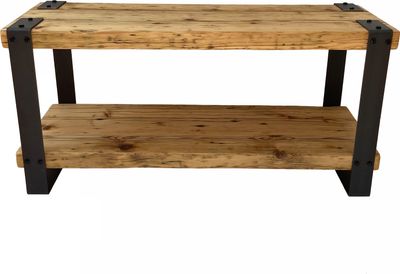 Wikinger Schuhregal Regal Sideboard Sitzbank Schuhschrank Holz massiv Massivmöbel Industrial Metall Flur Eingangsbereich Lowboard Garderobe LPManufaktur