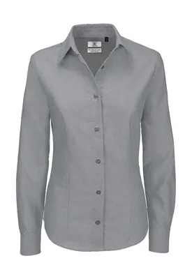 Produktbild von B&C Damen Business Oberteil Bluse T-Shirt Longsleeve Shirt langarm, Größe:XL, Farbe:Silver Moon