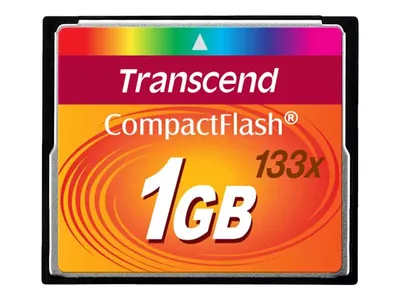 Produktbild von Transcend 1 GB CF 133x, 1 GB, Kompaktflash, MLC, 50 MB/s, 20 MB/s, Schwarz