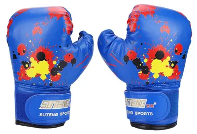 Produktbild von Baby Mädchen Jungen Kinder Boxhandschuhe Schlagtraining Kinder Kampfhandschuhe (blau)