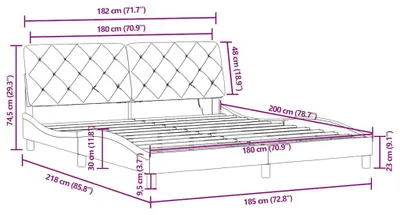 Zdjęcie produktu dla VidaXL 3213871, Niebieski, 185 cm, 2,18 m, 74,5 cm, 1800 x 2000 mm, 1 szt.