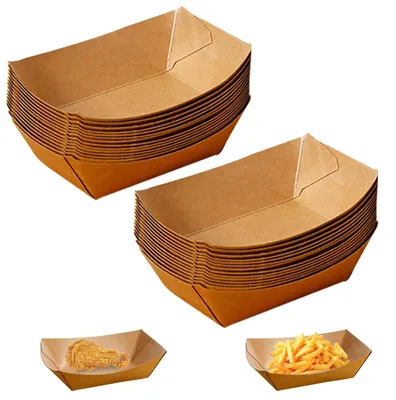Productafbeelding van Set van 100 Biologisch Afbreekbare Snackdozen van Kraftpapier
