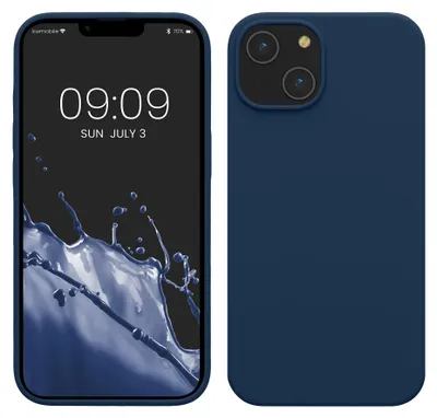 Produktbild von kwmobile Handyhülle für iPhone 14 Hülle, für iPhone 14 Case - Hülle Silikon - kabelloses Laden - Marineblau