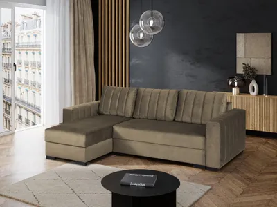 Produktbild von Chilly Aria Schlafsofa Ecksofa 242x155 cm -Schlaffunktion 205x140 cm, Bettkasten & universell rechts/links - Paros 3