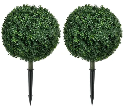 Produktbild von Kunstpalme 100 cm mit 27 Zweigen, Indoor & Outdoor, Grün, für Balkon & Wohnzimmer