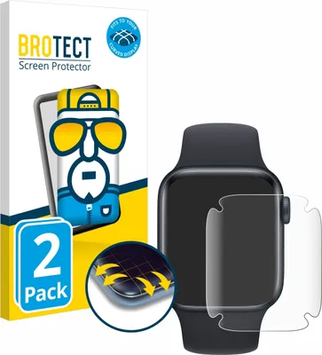 Produktbild von 2x BROTECT Fullscreen Schutzfolie für Apple Watch SE 2022 (40 mm) Displayschutz Folie Fullcover Klar Transparent