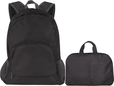 Produktbild von Reise Rucksack Faltbar City Tasche Handgepäck Camping Wandern Sporttasche leicht - Schwarz