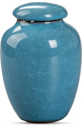 Obrázek produktu pro Luxe Mini Urna 200 ML - Keramická urna pro lidi a domácí zvířata - Světle modrá - Dekorativní urna na památku
