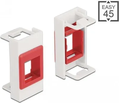 Produktbild von Easy 45 Keystone Halterung 22,5x45 mm weiß/rot für Modulträger