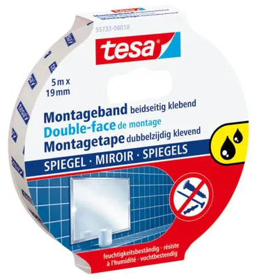 Produktbild von Doppelseitiges tesa Montageband für Spiegel, 5 m, 19 mm