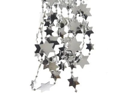 Immagine prodotto di Ghirlanda di stelle di Natale color argento 2,7 metri - plastica