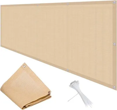 Produktbild von Balkon Sichtschutz - UV-Schutz HDPE - 140x750cm - Beige