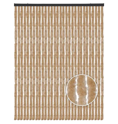 Immagine prodotto di Tenda in ciniglia 120x250 cm beige sfumato (misura speciale) – Tenda zanzariera per porte alte, camper, terrazza, ciniglia, silenziosa, accorciabile