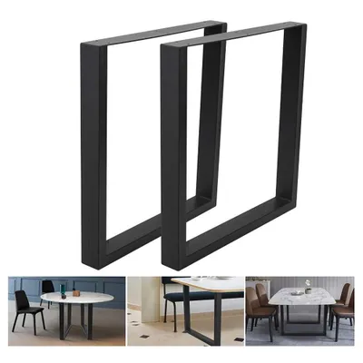 Produktbild von Tischbeine 2 Stück 80x72 cm Stahl Tischfüße Industrie Design Schwarz