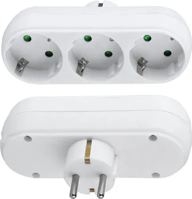 Produktbild von 2X 3-Fach EU Steckdosenadapter,3-fach Rund Mehrfachstecker Mehrfachsteckdose Verteiler Steckdosen