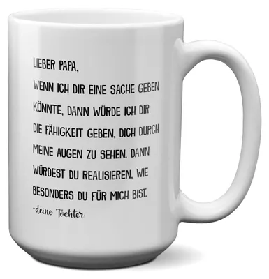 Produktbild von 22Feels XL Tasse Papa Geschenk von Tochter Vatertag Vater Geburtstag Weihnachten Kaffeetasse Männer Haferl Geschenkidee Bürotasse