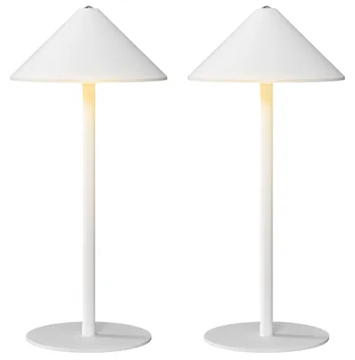 Productafbeelding van LED-tafellamp met USB-kabel, aanraakschakelaar, metaal, oplaadbaar, wit
