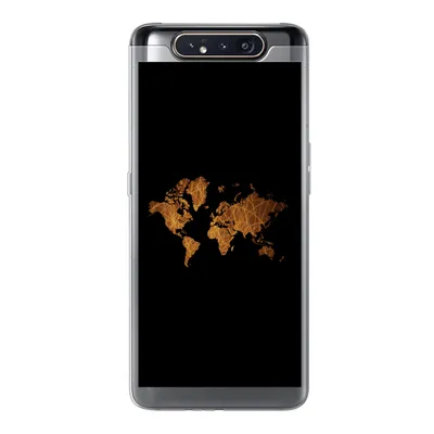 Produktbild von MuchoWow® Handyhülle Schutzhülle Hülle für Samsung Galaxy A80 Weltkarte - Schilf - Karte Silikon Softcase Handy Hülle - Schutzdeckel
