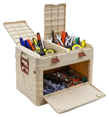Immagine prodotto di Contenitore di stoccaggio, capacità 60 litri, design pieghevole, materiale plastico resistente, leggero e portatile, versatile per l'uso in campeggio