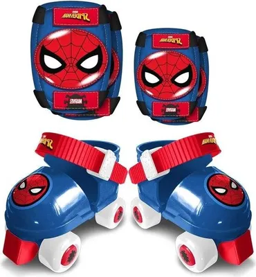 Obrázok produktu pre Kolieskové korčule veľkosti 23-27, chrániče lakťov a kolien SPIDERMAN