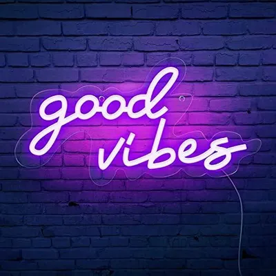 Produktbild von SOLIDEE Neon Schild Neon Sign mit Acrylsockel Angetrieben durch USB Dekorative leuchtreklame für Schlafzimmer Bars Clubs Festivals Partys(Violett)