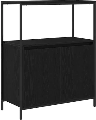 Produktbild von vidaXL Badschrank mit Regalen Schwarz Eichen-Optik 76,5x35x95 cm