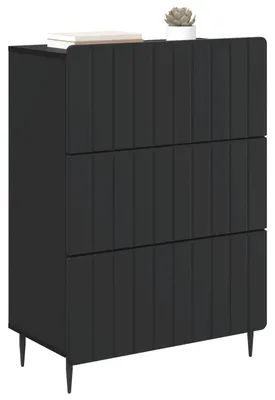 Image de vidaXL Commode noire 66 x 34,5 x 92 cm en aggloméré