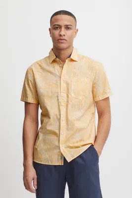 Produktbild von Blend 20715455 Shirt Herren Kurzarmhemd Herrenhemd Hemd Regular Fit Club-Kragen Blumen-Muster Hochwertige Baumwoll-Qualität