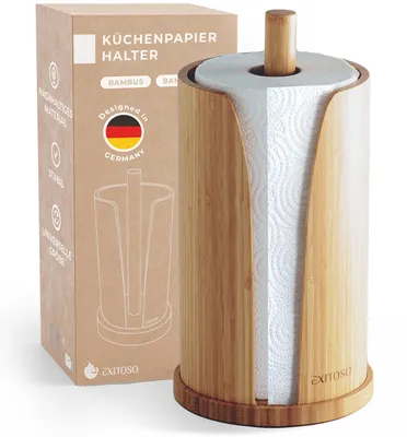 Produktbild von Holzrollenhalter für Küchenpapier mit Bambus-Design