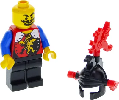 Produktbild von 1x Lego Minifigur Ritter 2 Castle Dragon Knights Drache Helm 973pb0105 cas017