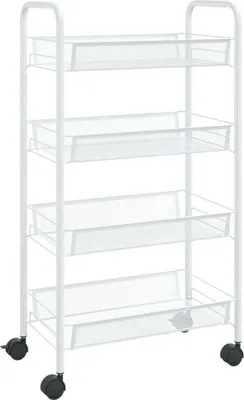 Obrázok produktu pre vidaXL Kuchynský vozík 4 police biely 46x26x85 cm železo