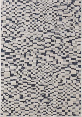 Image de benuta tapis intérieur & extérieur Kaleo Bleu/Blanc 80x150 cm tapis de salon tapis d’extérieur rectangulaire motif moderne poil ras scandinave