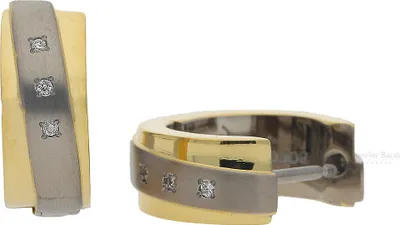 Produktbild von Boccia Damen Creolen aus Titan Ø 15mm mit 3 Diamanten mit Brillantschliff in Bicolor- 0560-04