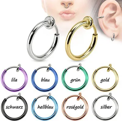 Produktbild von Fake Piercing Helix / Septum für Nase & Ohr Silber