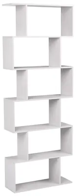 Produktbild von BELIANI Bücherregal mit 6 Ebenen Hellgrau Faserplatte Offenes Design Moderner Stil Raumteiler Regal Wohnzimmer Schlafzimmer Büro