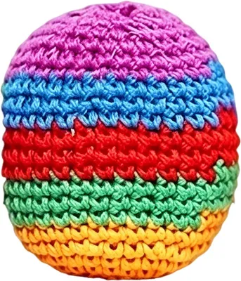 Produktbild von Mehrfarbige gehäkelte Hacky-Sack-Bälle und weiche Jongliersäcke zum Spielen, für Hand-Augen-Koordination, Footbags, Kickbälle und Jonglierbälle