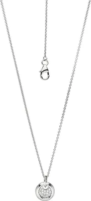 Produktbild von 1mm Collier Ankerkette Anhänger 15 Diamanten Brillanten, 585 Gold Weißgold, 43cm