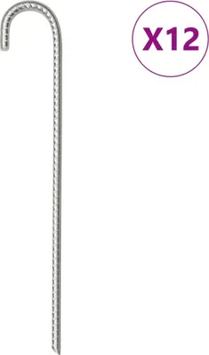 Zdjęcie produktu dla Śledzie do namiotu, 12 szt., 37 cm, Ø10 mm, stal galwanizowana
