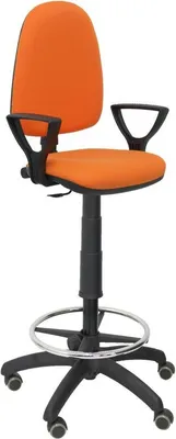 Produktbild von Ayna bali orangefarbener Hocker mit festen Armen Parkettrollen
