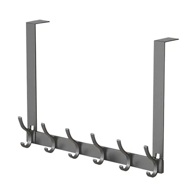 Produktbild von STILVORA Türhake 6 Haken, ohne Bohren, Aufbewahrungs-Kleiderhaken, Mehrzweck-Kleiderhalter, Kleiderhaken, Aufbewahrung, Kleidung & Hüte, Grau
