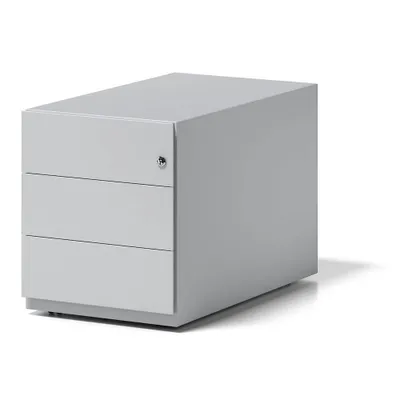 Produktbild von Rollcontainer Note mit Griffleiste, lichtgrau, 3 Universalschubladen