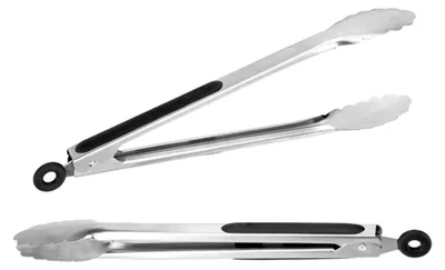 Produktbild von Küchenzange aus Edelstahl Grillzange Servierzange mit Hängeöse ca. 34 cm