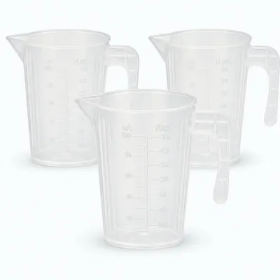Obrázok produktu pre Odmerné poháre, objem 100 ml, sada 3 kusov, bez BPA, vhodné do kontaktu s potravinami, plast, priehľadné