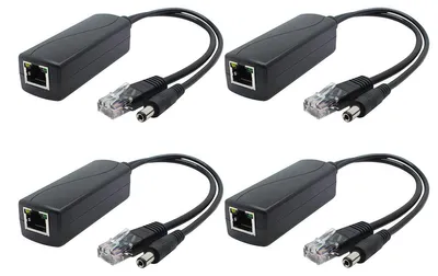 Image de Lot de 4 séparateurs Gigabit PoE, 12V, 2A, conformes à la norme IEEE 802.3af