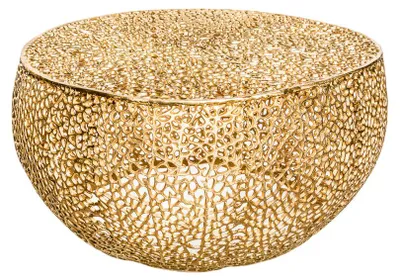 Produktbild von Couchtisch LEAF 80cm Metall gold handmade