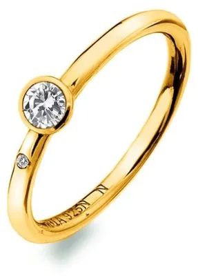 Immagine prodotto di Anello placcato oro con topazio e diamante DR293 - Circonferenza: 55 mm