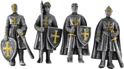 Produktbild von 4er Set Rittermagnete silber-goldene Kreuzritter