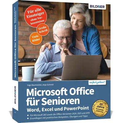 Produktbild von Microsoft Office für Senioren - Word, Excel und PowerPoint - Für die Versionen Microsoft 365 sowie Office 2024, 2021 und 2019
